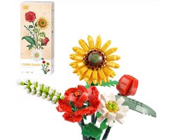 Bouwstenen speelgoed-Mini Bricks Bloemenboeket Bouwsets-Rozen Kunstbloemen-DIY Unieke Decoratie Thuis-568 stuks Botanische collectie