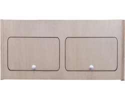 Bovenkast met 2 Deuren voor een Camperbusje Centrale Verdeler Opbergruimte Lichtgewicht Berken Multiplex Ongeverfd met Soft-Close Scharnieren Drukknop Sloten Voorgeboorde Gaten en Bevestigingskit