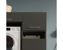 Bovenkast voor wasmachinekasten Laundreezy | 50 x 68 x 38 cm | Antraciet - Emob - wasruimte_opbergkast - Antraciet - MDF