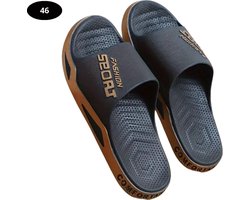 Bovista Badslippers Dames & Heren - Comfortabel - Flip Flops - Sauna - Zomer - Zwart/Goud - Maat 44