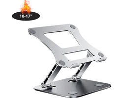 Bovista Ergonomische Laptop Houder - Laptop Standaard - Verstelbaar - Verhoger - Stand - Laptoptafel - Zilver