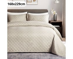 Bovista Zacht Dekbed - Beddengoed - Dekbedovertrek - Inclusief 2x Kussensloop - 168x229cm - Beige