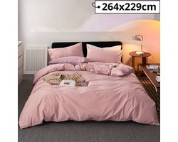 Bovista Zacht Dekbed - Dekbedovertrek Inclusief 2x Kussensloop - Beddengoed - 264x229cm - Roze