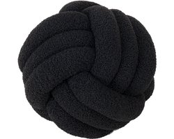 Bow Ball Pillow, geknoopt balkussen | Handgeweven bankkussen | Ultrazacht | Company kussen | Bankkussen,22*22cm,Zwart