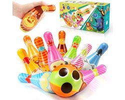 Bowlingset voor kinderen - Kinderspeelgoed kegelspel - Actief Spelen - Gemaakt van schuim - 34 cm - Multicolor