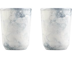 Bowls and Dishes Espuma Aardewerk Mok - 2 stuks | Koffiemok | Koffiebeker | Theemok | Zonder Oor | Grijs - set 2 pcs