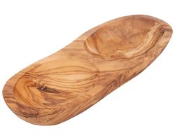 Bowls and Dishes Pure Olive Wood olijfhouten borrelduo recht | cadeautip!