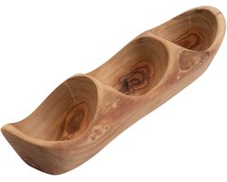 Bowls and Dishes Pure Olive Wood olijfhouten borreltrio groot langwerpig | cadeautip!