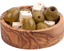 Bowls and Dishes Pure Olive Wood olijfhouten schaal laag Ø 8 cm | cadeautip!