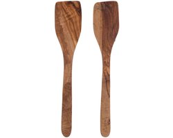 Bowls and Dishes Pure Olive Wood olijfhouten spatelset 2delig 30cm recht | cadeautip!