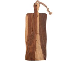 Bowls and Dishes Pure Rose Wood Duurzame Borrelplank | Tapasplank | Serveerplank rustiek met handvat 49 cm | BBQ cadeautip!