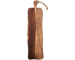 Bowls and Dishes Pure Rose Wood Duurzame Borrelplank | Tapasplank | Serveerplank rustiek met handvat 69 cm | vaderdag cadeautip!