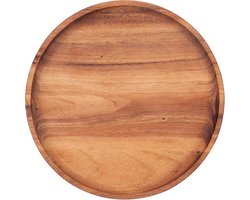 Bowls and Dishes Pure Teak Wood Houten Onderbord rond Ø 26 x 2 cm | BBQ cadeautip!