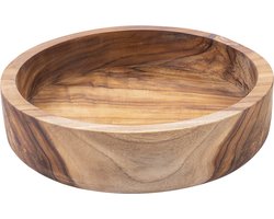 Bowls and Dishes Pure Teak Wood Schaal | Houten Kom | Houten Fruitschaal | cadeau tip Ø 28 x 7 cm | cadeautip!