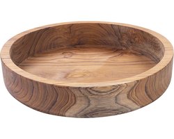 Bowls and Dishes Pure Teak Wood Schaal | Houten Kom | Houten Fruitschaal | cadeau tip Ø 30 x 7 cm | BBQ cadeautip!