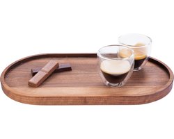 Bowls and Dishes Pure Walnut Wood | Duurzaam | Serveertray ovaal L 32 x 17 cm - walnoot hout - cadeautip!