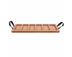 Bowls and Dishes | Puur Hout | Duurzaam | Beuken Streetfoodtray 59 cm 6-vaks handgr leer