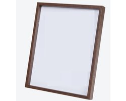 Box Frame Fotolijst Met Echt Glas | Fotomaat 21x30 cm (A4) | 2.5cm Diep | Posterlijst | A4 Fotolijst | 3D Fotolijst | Bruin