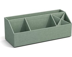 Box of Sweden ELISA Bureau-organizer met 4 vakken, opbergsysteem voor briefjes, paperclips, pennen enz. – sorteerdoos van vezelplaat en papier in linnenlook – mintgroen