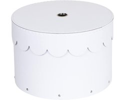 BOX OF SWEDEN WILMA Set Van 2 Ronde Opbergdozen Met Deksel - Opbergdoos Met Deksel Voor Kleding, Speelgoed enz. - Decoratieve Ronde Doos Van Vezelplaat en Papier - Wit