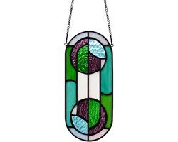 BOXCASA Geometrisch decor glas-in-lood zonnevanger voor raam, zonvangers binnen raam in lood raamhangers, woondecoratie voor woonkamer slaapkamer, geometrische geschenken voor vrouwen, vrienden,