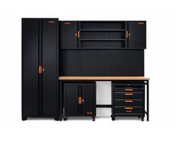 Boxer® Workshop Meubelset – Staal en Hout – Inclusief Werkbank en Opslag – Verstelbare Voeten – Ideaal voor Garage of Werkplaats