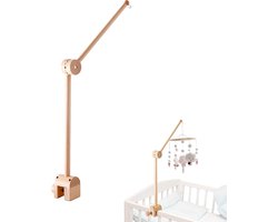Boxmobiel - Mobiel Houder - Wieg Mobiel - Baby Mobiel Houder Hout - Muziekmobiel Houder Hout - Baby Mobiel Houder Hout - Boxmobiel Houder Hout - Baby Kamer Decoratie - Verstelbare Arm Voor Babybox - Eenvoudig Bevestigen - Verstelbaar - Voor Babybox