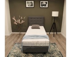 Boxspring 100x200 Incl. Pocketvering Matras. Memphis 1-pers.