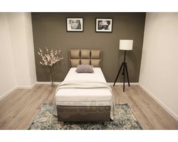 Boxspring 100x200 Royal Deluxe 1 pers. Compleet met pocketvering 9-zones matras.