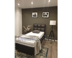 Boxspring 100x200 Royal Deluxe Antraciet 1 pers. (Eric Kuster style) Compleet met pocketvering 9-zones matras.
