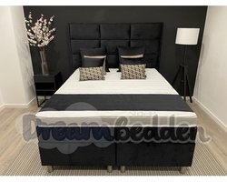 Boxspring 160x200 Ferreira incl. Meegestofferde 7-zones Pocketvering matrassen & HR60 koudschuim Prestige topper.