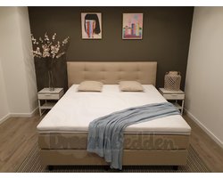 Boxspring 160x200 Miami Beige Incl. 7-zones Matrassen en Koudschuim Hotel Topper (STEVIG)