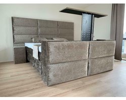 Boxspring 200x200 + TV Lift Royal Croco Compleet met Pocktervering matrassen en Tencel Topper