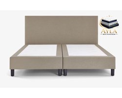Boxspring Ayla Royal - 80x200 Zonder matras - Beige Glad - Ayla Matrassen - 1 persoons