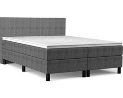 Boxspring Basic - 140x200 cm - Pocketvering - Stof Antraciet