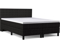 Boxspring Basic - 140x200 cm - Pocketvering - Stof Zwart