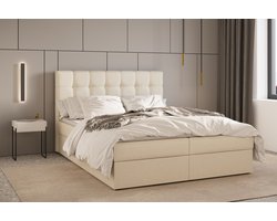 Boxspring Bed 05 - Luxe en Comfort - Inclusief Topmatras - Verkrijgbaar in Meerdere Maten - Boxspringbed 05 (Beige - Hugo 01, 140x200 cm)