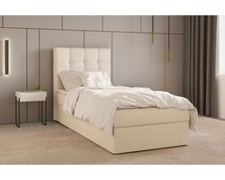 Boxspring Bed 05 - Luxe en Comfort - Inclusief Topmatras - Verkrijgbaar in Meerdere Maten - Boxspringbed 05 (Beige - Hugo 01, 90x200 cm)