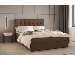 Boxspring Bed 05 - Luxe en Comfort - Inclusief Topmatras - Verkrijgbaar in Meerdere Maten - Boxspringbed 05 (Bruin - Hugo 24, 180x200 cm)