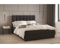 Boxspring Bed 05 - Luxe en Comfort - Inclusief Topmatras - Verkrijgbaar in Meerdere Maten - Boxspringbed 05 (Zwart - Hugo 100, 160x200 cm)
