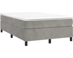 Boxspring Bed 120x200cm Lichtgrijs Fluweel Slaapkamer Meubel