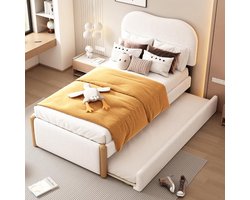 Boxspring Bed 90x200 cm met Uittrekbed (Roll-out) en Lattenbodem - Kinder- en Tienerslaapkamer