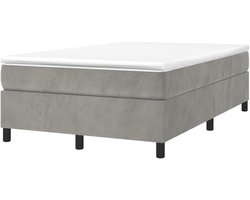Boxspring Bed - Bedframe Gestoffeerd - Goede Nachtrust - Zacht Velours - 120x200cm - Lichtgrijs
