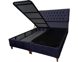 boxspring bed Dream Chester - 120x200cm- zonder matras- met opbergruimte- antraciet