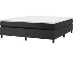Boxspring Bed Frame - Bed Frame Slaapmeubel - Comfortabel Slapen - Duurzaam Kunstleer - 180x200 cm - Zwart