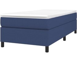 Boxspring bed frame - Eenpersoonsbed ledikant - Comfortabel slapen - Stevige ondersteunende poten - 90x200cm - Blauw