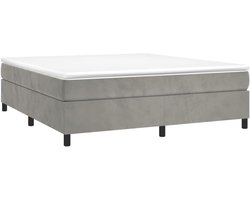 Boxspring Bed Frame - Gestoffeerd Bed - Slaapkamer Meubels - Gewatteerd Hoofdeinde - 160x200 cm - Lichtgrijs