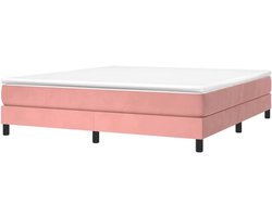 Boxspring Bed - Gestoffeerd Bed Frame - Comfortabel Slapen - Zacht Fluweel - 180x200 cm - Roze