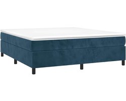 Boxspring Bed - Gestoffeerd Bed Frame - Slaapcomfort Verhogend - Multiplex Lattenbodem - 200x200 cm - Donkerblauw
