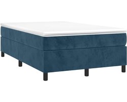 Boxspring Bed - Gestoffeerd Bed - Goede Nachtrust - Fluweel Afwerking - 120x200 cm - Donkerblauw